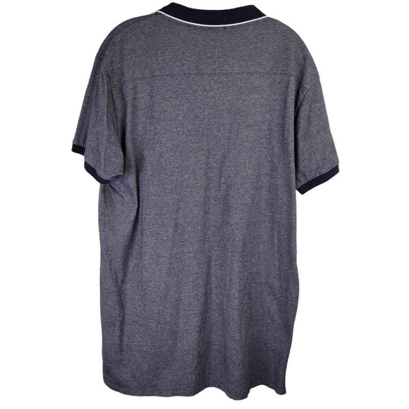 Scotch & Soda Polo Shirt Off The Grid Men's 2XL Navy White Textured Short Sleeve - Picture 3 of 11